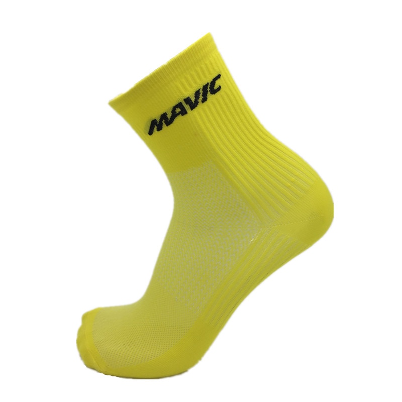 Outdoor Men Cycling Socks High Elasticity Soft Sport Socks compression socks: Yellow