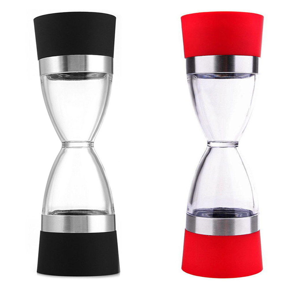 2 in 1 dobbel salt pepper mølle sesam krydder kvern shaker kjøkken matlaging verktøy keramisk akryl enkel å rengjøre multi-purpose bærbar