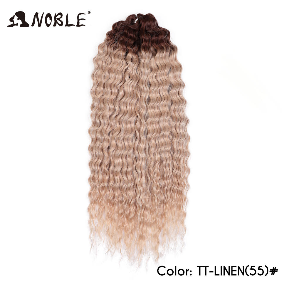 Extensiones de cabello trenzado de onda profunda sintética, pelo rizado de ganchillo, giro de pelo Noble, 24 pulgadas, resistente al calor: P6 / 613