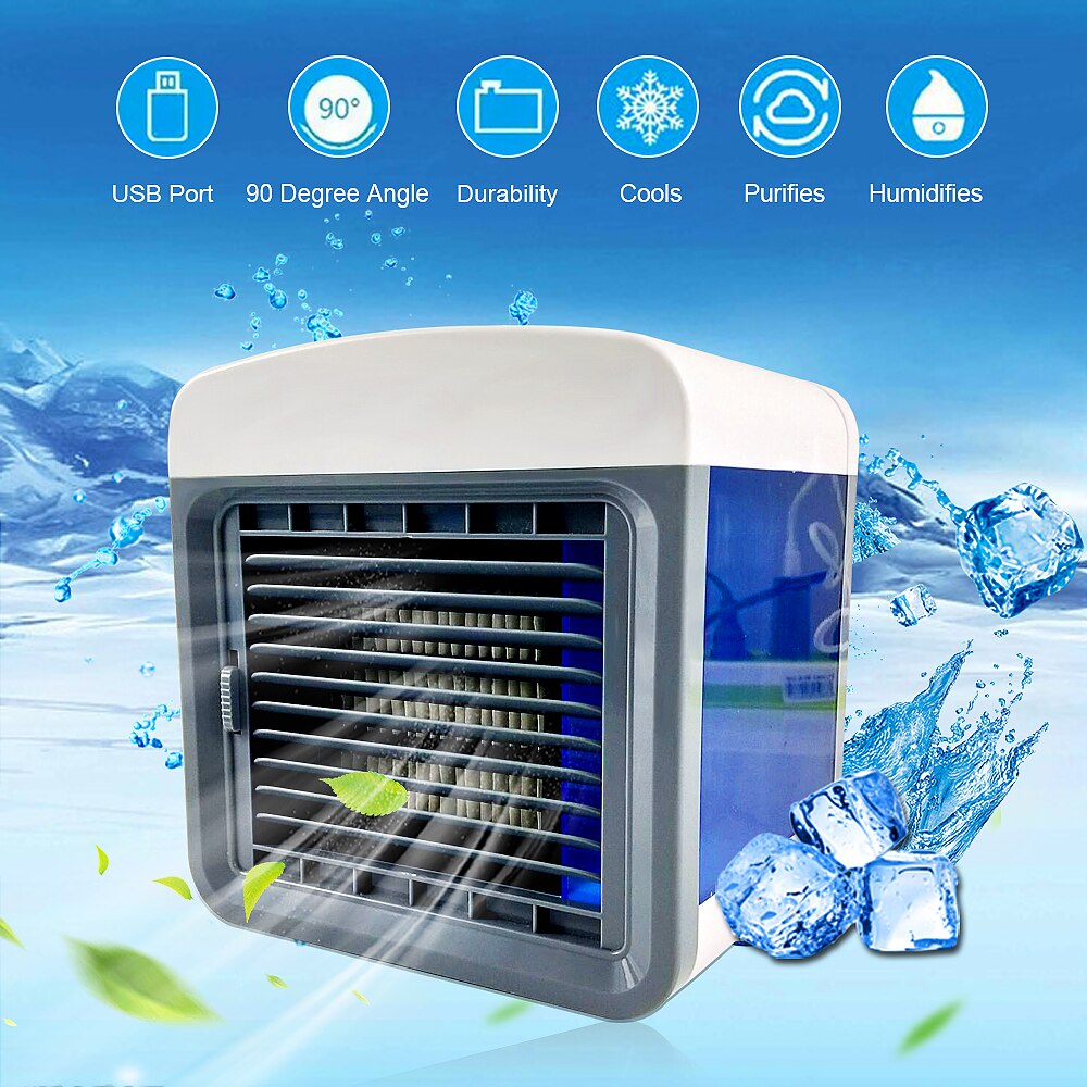Humidificador purificador de aire acondicionado Mini Home Room portátil cómodo aire acondicionado Usb ventilador enfriador de aire de escritorio