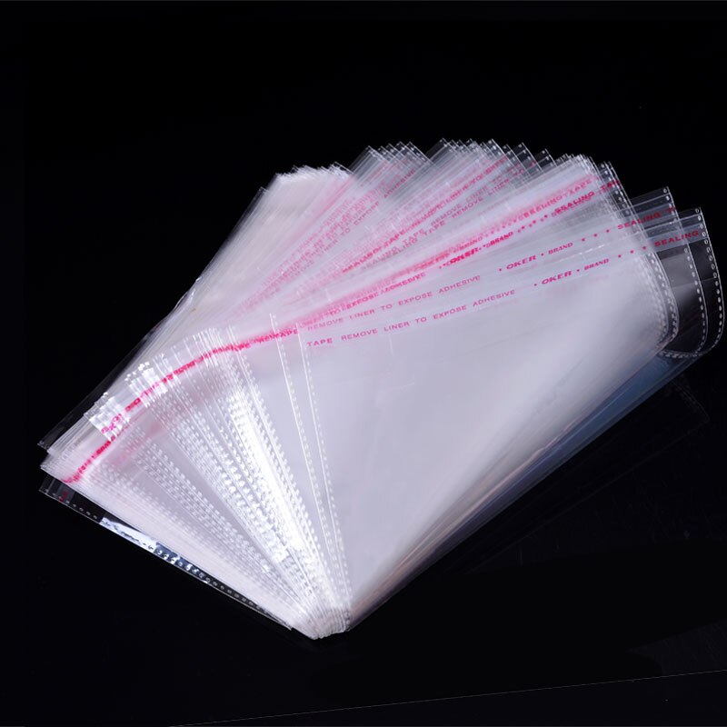 100pcs/lot Transparent Self Sealing Plastic Bags Packaging Self Adhesive Resealable Cellophane Poly OPP Bag Plastic Baggie