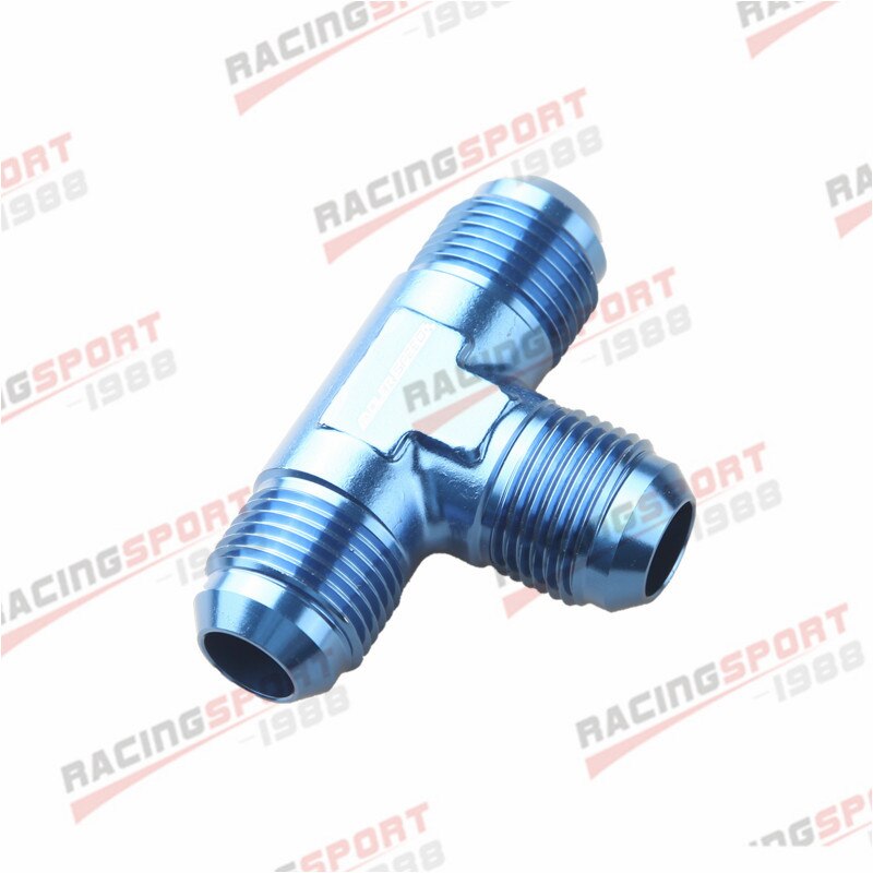 Adaptateur de raccord en t évasé mâle à mâle 10AN AN10 en aluminium noir/bleu