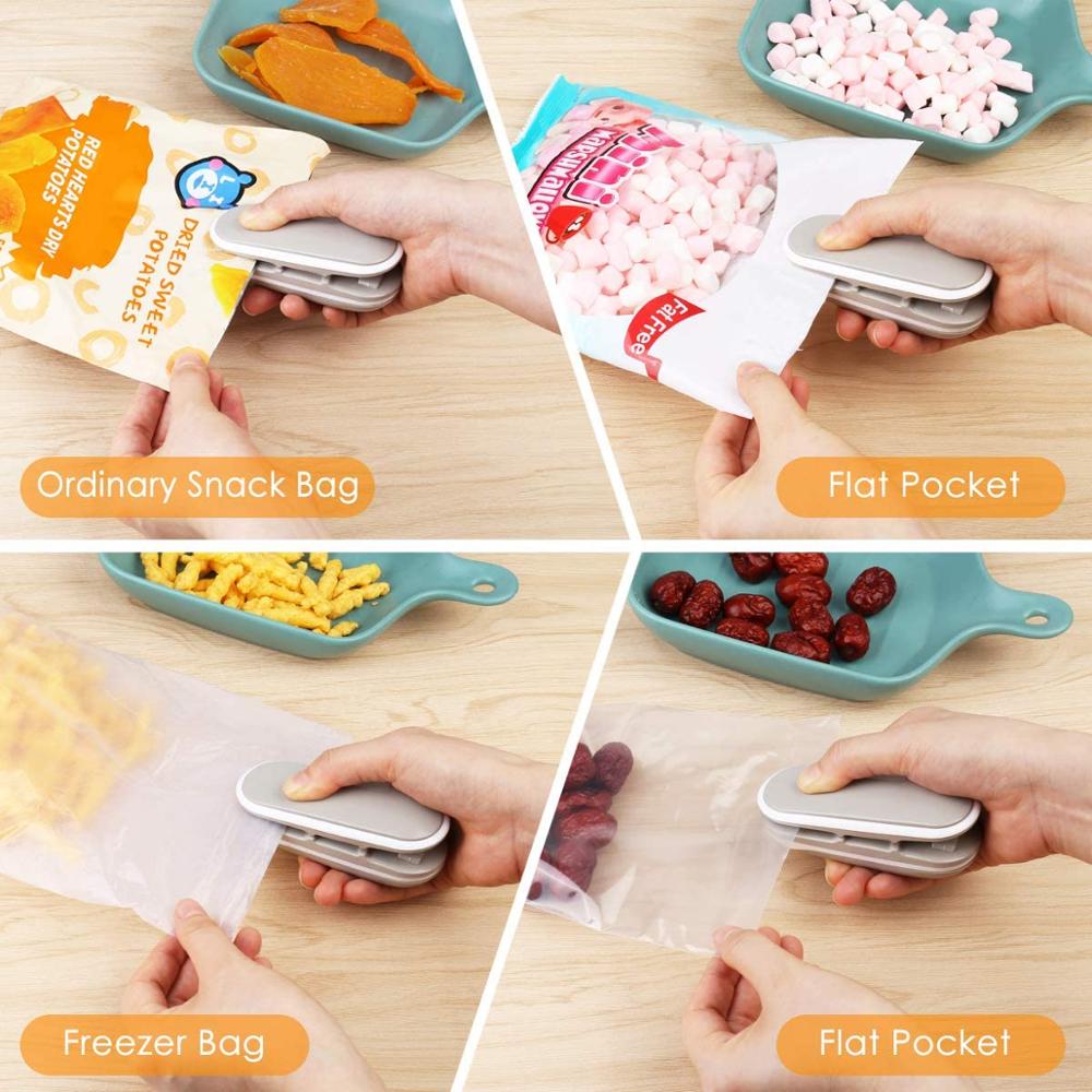 Mini Bag Sealer Handheld Warmte Vacuum Sealer Bag Sealer Heat Seal 2 In 1 Warmte Sealer En Cutter Handheld Draagbare bag Sealer