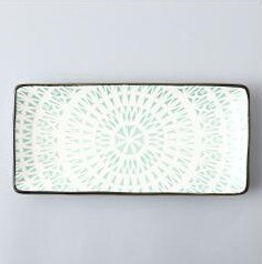 10 Inch Keramische Sushi Vlakke Plaat Japanse Stijl Onderglazuur Rechthoekige Dessert Porselein Servies Diner Schotel CZY1038: YELLOW