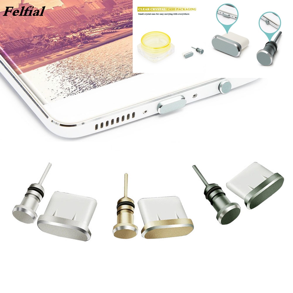 Type C Phone Dust Plug Set USB Type-C Port and 3.5mm Earphone Jack Plug For Samsung Galaxy S20 S9 Plus for Huawei P40 P30 lite