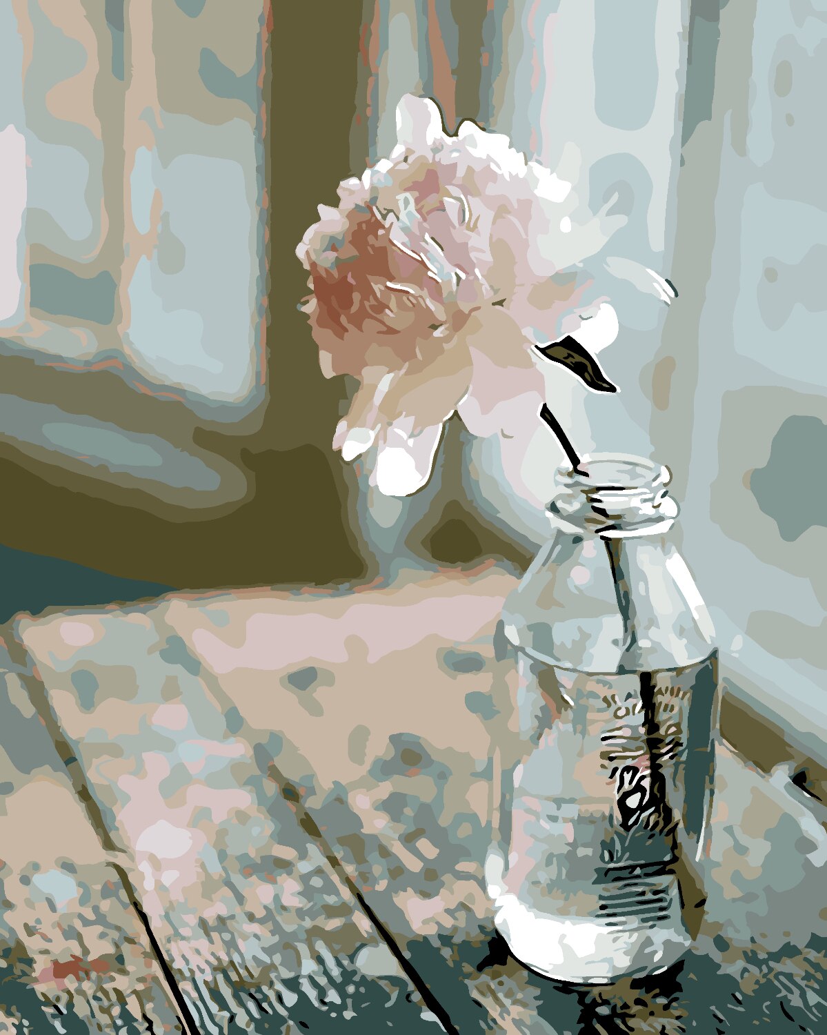 AZQSD, láminas de manualidades con pintura por números, Kits de pintura en lienzo, pintura al óleo por números de flores, jarrón para decoración del hogar, dibujo artístico de 40x50cm: SZGD1026