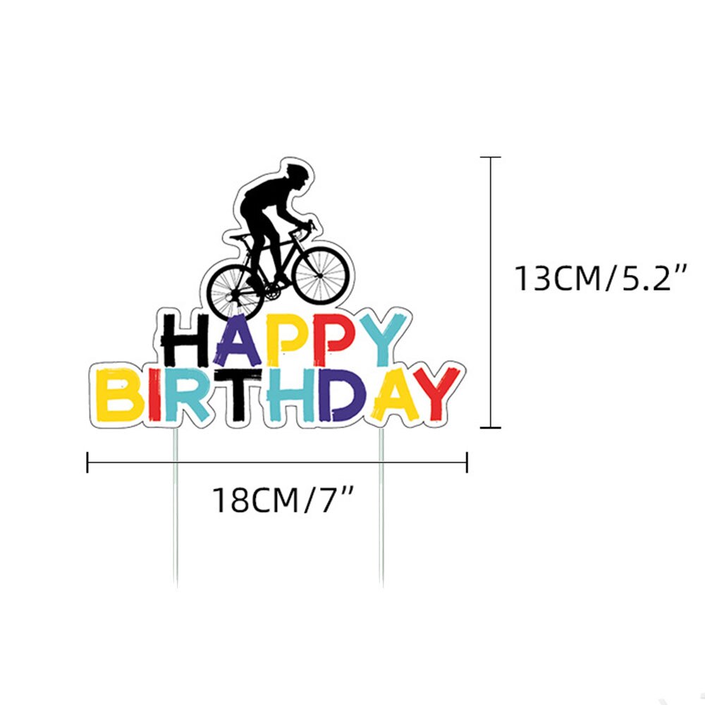 Décoration de gâteau de vélo, décoration de gâteau joyeux anniversaire, décoration de Cupcake pour thème sportif, fournitures de fête d'anniversaire pour hommes ou garçons: plum