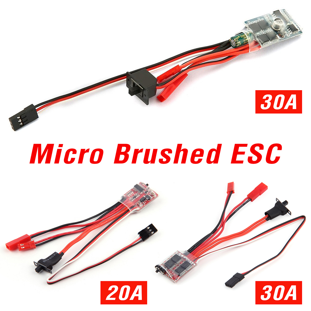 Micro ESC 20A 30A Geborsteld ESC RC ESC Elektrische snelheidsregelaar 2S 4 ~ 8v voor DIY Mini 1/16 1/18 1/24 RC Auto Boot Tank met rem