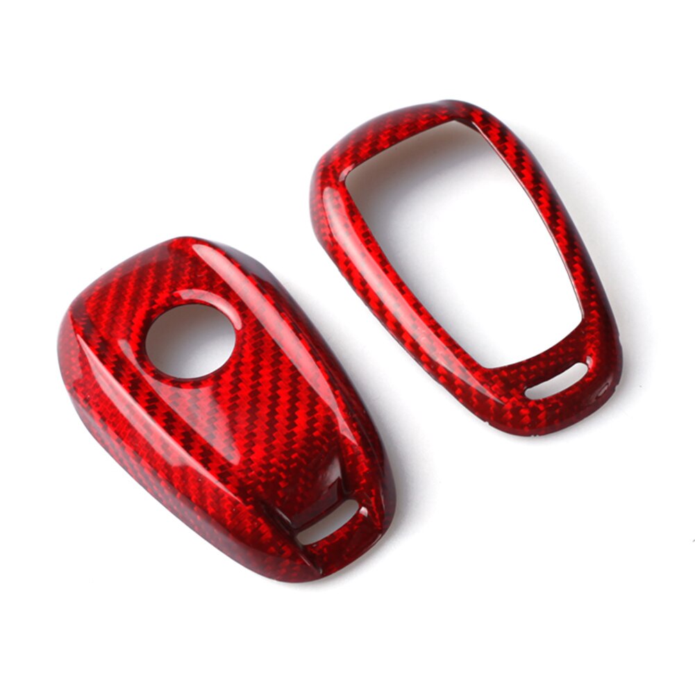 Real Carbon Fiber Car Remote Key Shell Cover Case For Alfa Romeo Giulia Stelvio Red