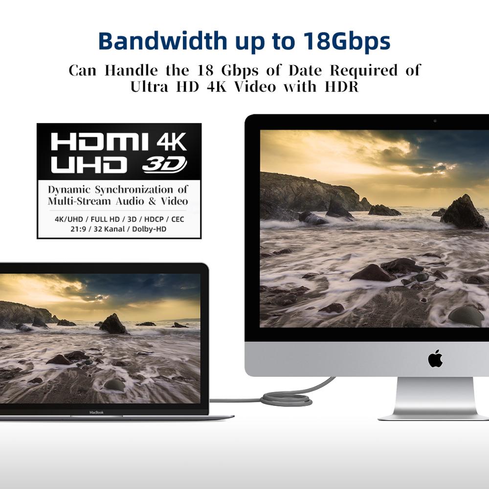 Cavo Hdmi Hdmi 2.0a 2.0b, ampcom Ingegneria Serie 4K Hdmi a Hdmi 2.0 Cavo di Sostegno 3D Ethernet Hdr 4:4:4 per Hdtv PS4 PS3