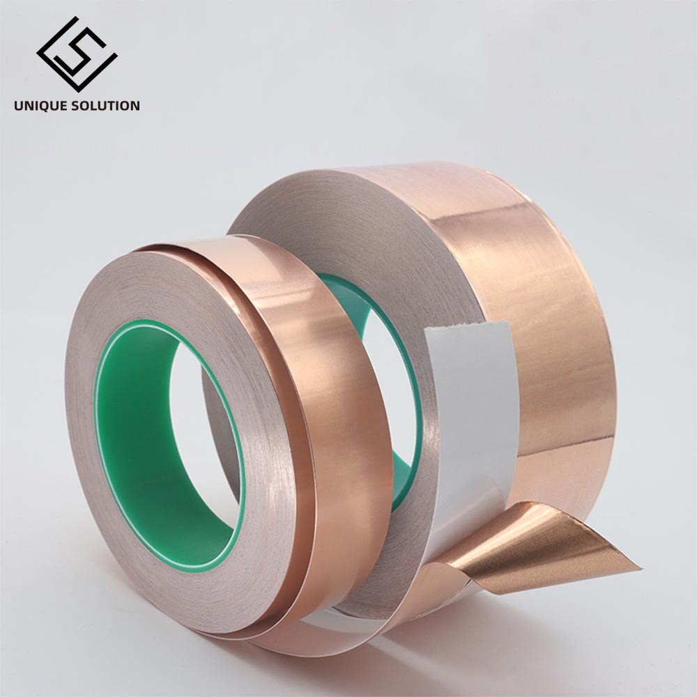 3~50mm *20M Double Sided Conduct Copper Foil Tape Mask Electromagnetic Shielding double side conductive copper foil tape