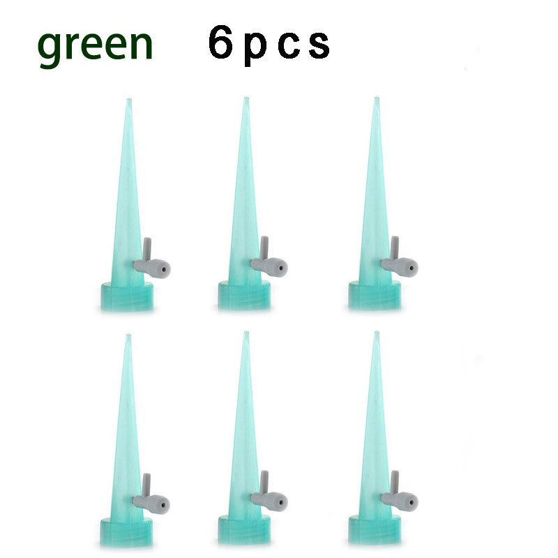 12 pièces Auto goutte à goutte arrosage arrosage jardin pour bouteille plantes ménagers jardinage eau goutteur kit système fleur Auto-abreuvoir: 6 pcs green