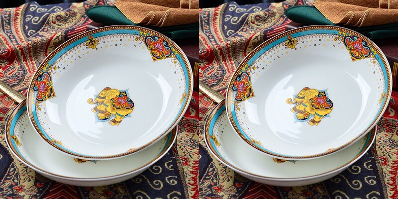 Creative Ceramic Wall Plate Painted Hand-painted Disk Home Dish Decoration Hanging Steak Restaurant Ceramic Plates Decor - Bowls/plates/trays