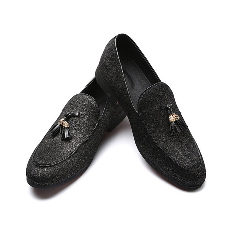 Zapatos informales con flecos y borlas para hombre, mocasines sin cordones de tacón bajo, calzado de para Club nocturno, 38-48 talla grande,