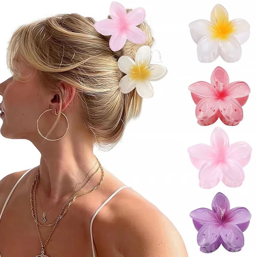 4cm graduerede hårspænder blomsterhårkløer lille hovedbeklædning hårnål krabbehårspænde hårtilbehør til kvinder: Grå