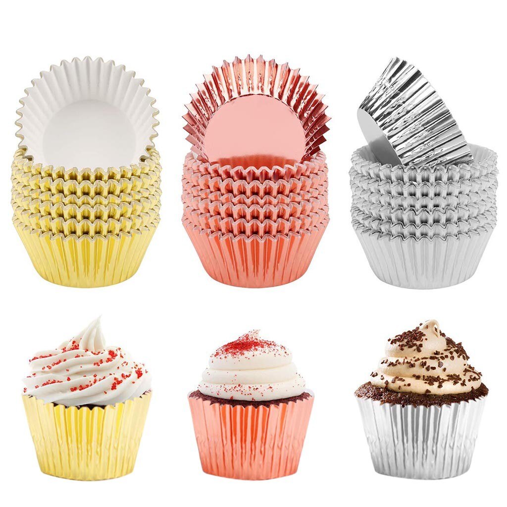 Kitchen Tools 100pcs Baking Utensils Thickened Aluminum Heat-resistant Cake Paper Cup Mould Useful Для Кухни