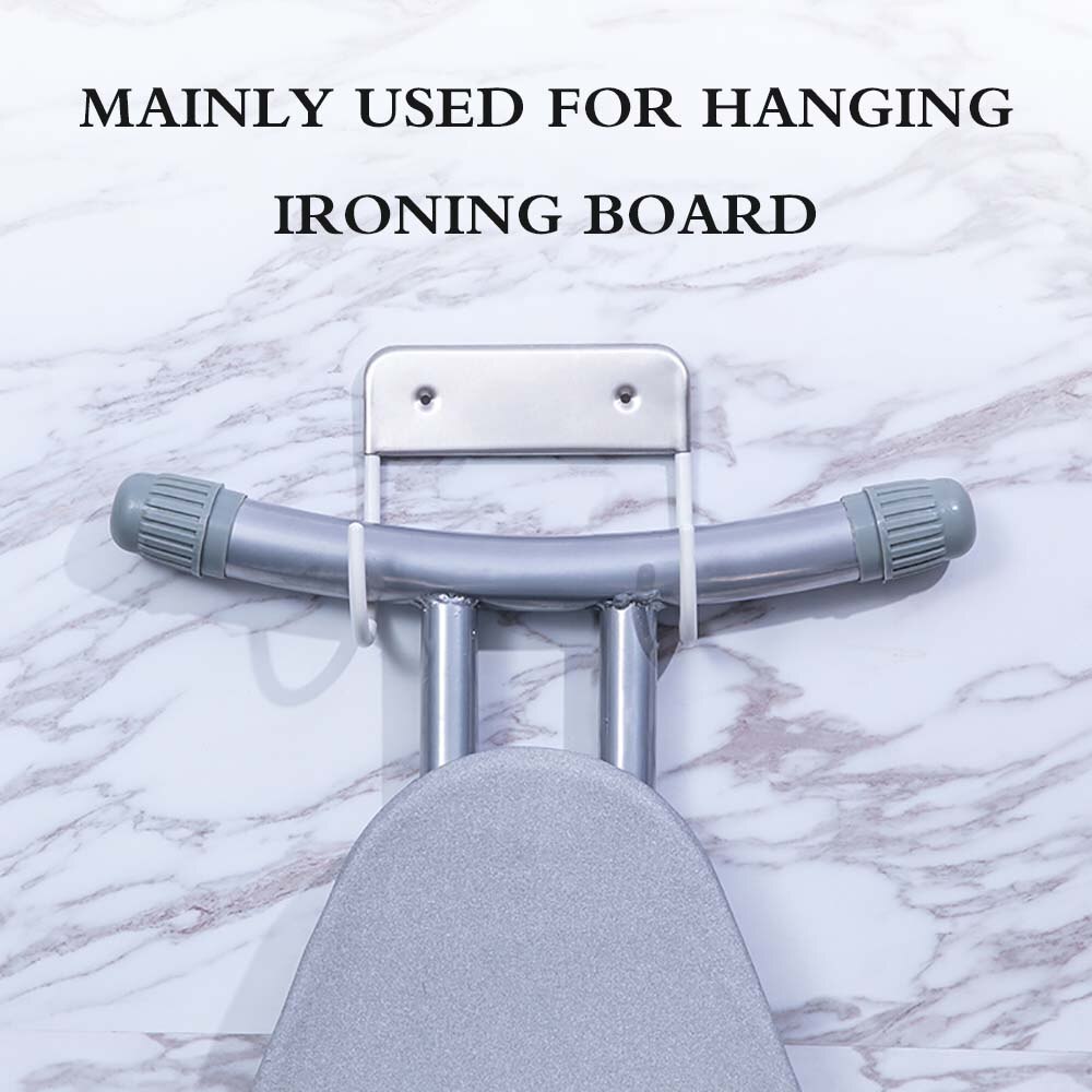 Electric Iron Rack Hanger Double Hook Stainless Steel Ironing Board Hotel Iron Laundry Rooms Storage Wall Organizer