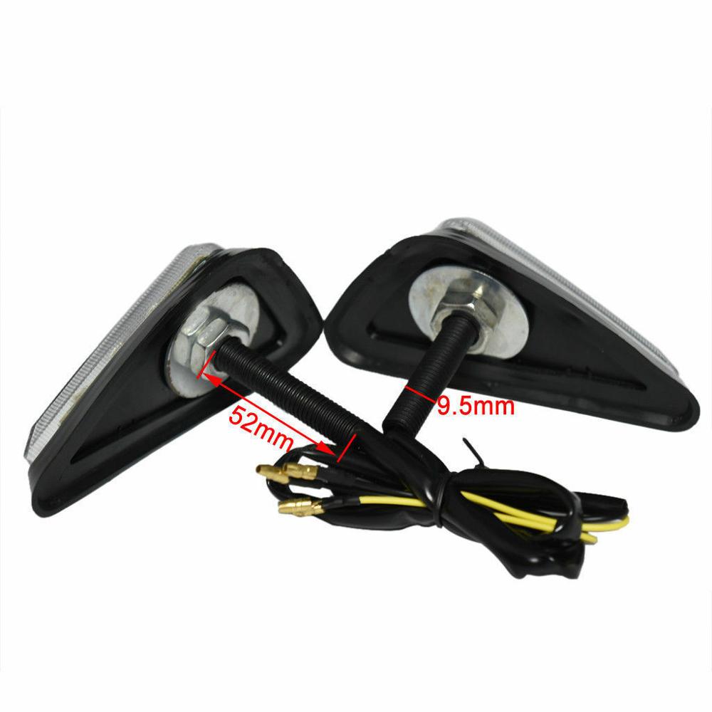 Fuleem-señal de giro para motocicleta, accesorio Universal para Moto, triangular, resistente al agua, 9 luces LED, 12V, 2 unidades