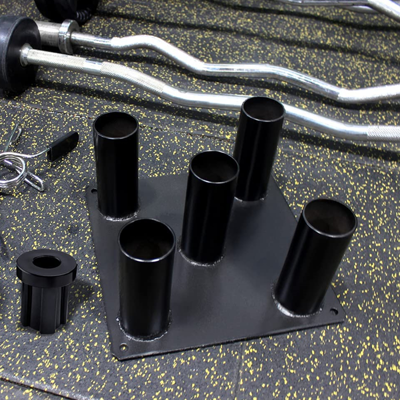 Barbell Vertical Storage Rack Barbell Holder Fit for 2" Hex Trap Curl Triceps Bars Holds 5 Bars