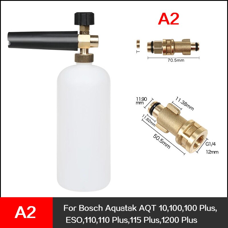 Générateur de mousse pour karcher avec différents types adaptateurs de filetage mâle buse de mousse de neige pistolet savon moussant voiture huter générateur de mousse: Marron