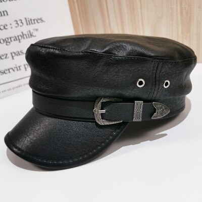 Gorros con velo de encaje de PU negro para primavera y verano, gorra plana con letras de malla negra, varios estilos,: C