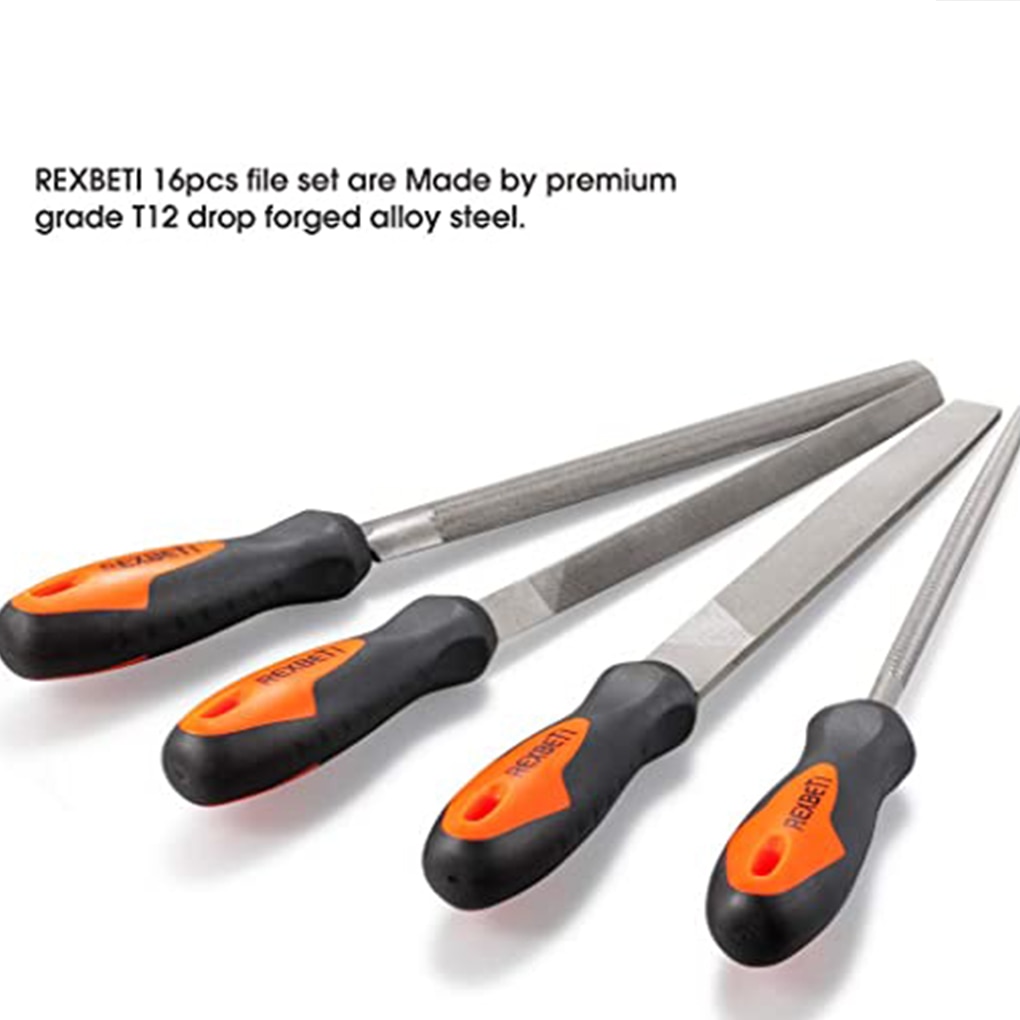 17 Pcs/set Carbon Steel File Kit Rubber Handle Rasp Set Metal Wood Glass Ceramic Polishing Tool