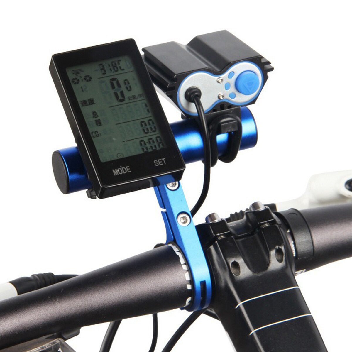 Bike Handlebar Extender,Carbon Fiber/ Aluminum Alloy Clamp Bicycle Handlebar Extension Bracket for Flashlight, GPS, Mobile Phone