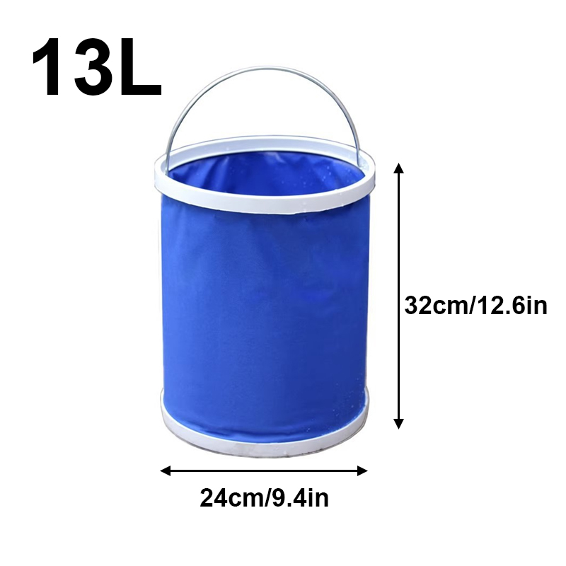 Cubo plegable para coche de 9/11/13L, cubos para lavado de coches de tela Oxford, cubo plegable portátil, multifuncional, resistente al agua: Oro