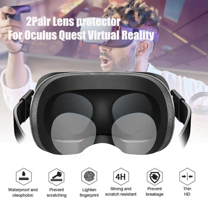2 Pair Soft TPU Lens Protector HD Clear Film For VR Oculus Quest/Rift S/GO Anti Blue Light VR Glasses Accessories