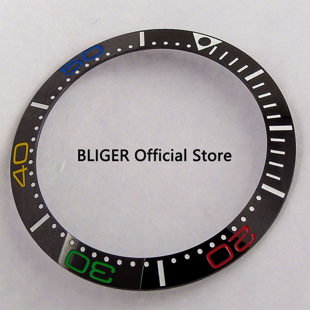 38MM Carving Black Ceramic Bezel Insert Watch Fit For SUB Automatic Movement Watches BB42