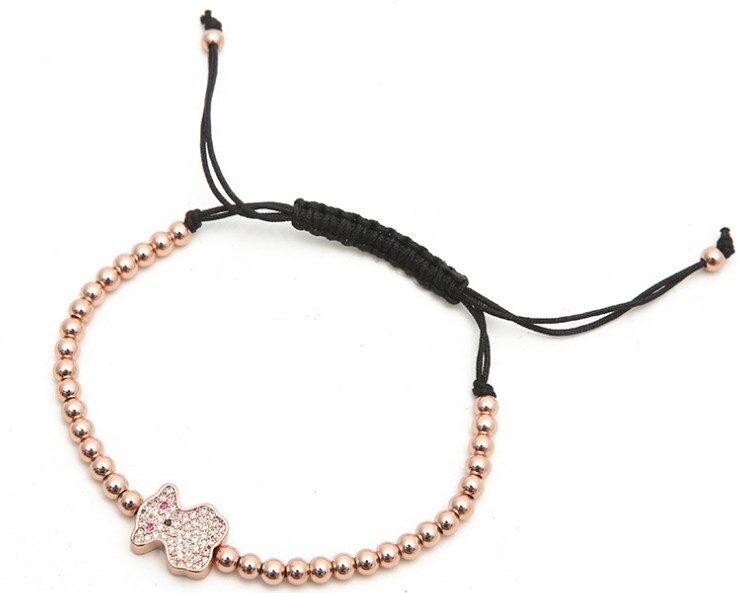 Goud zilver micro pave cz kubieke zirkonia touw aangepaste koperen kralen armband 5 j 4 bedel gevlochten armbanden vrouwen: 3