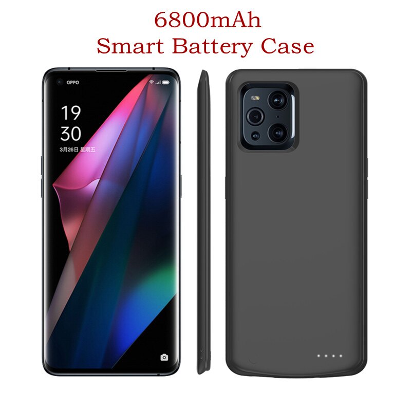 Fundas de cargador de batería inteligente, 6800mAh, para Find X3 Pro, Banco de carga de energía externa, funda de batería para OPPO Find X3