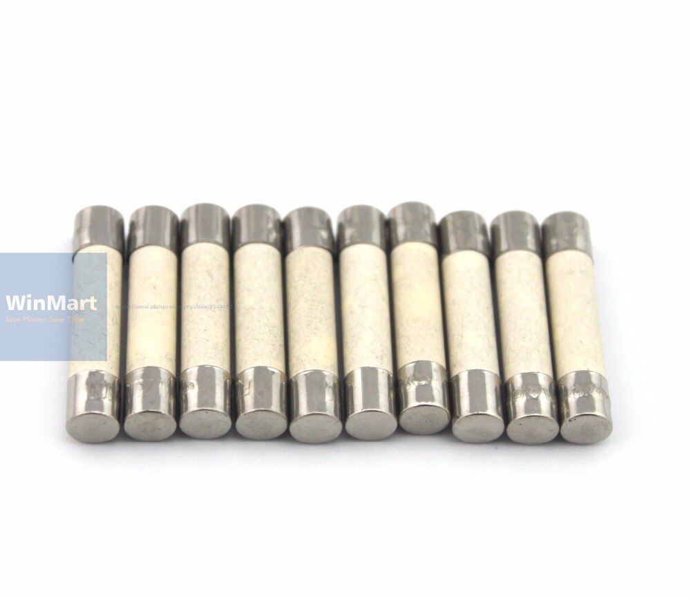10 pieces 250V 8A Slow Blow 6x30mm Ceramic Tube Fuses