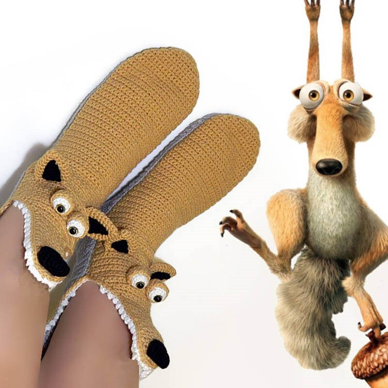 Calcetines de punto con dibujos de animales para hombre y mujer, calcetín de boca ancha, 3D, cálido y grueso, Unisex: 1