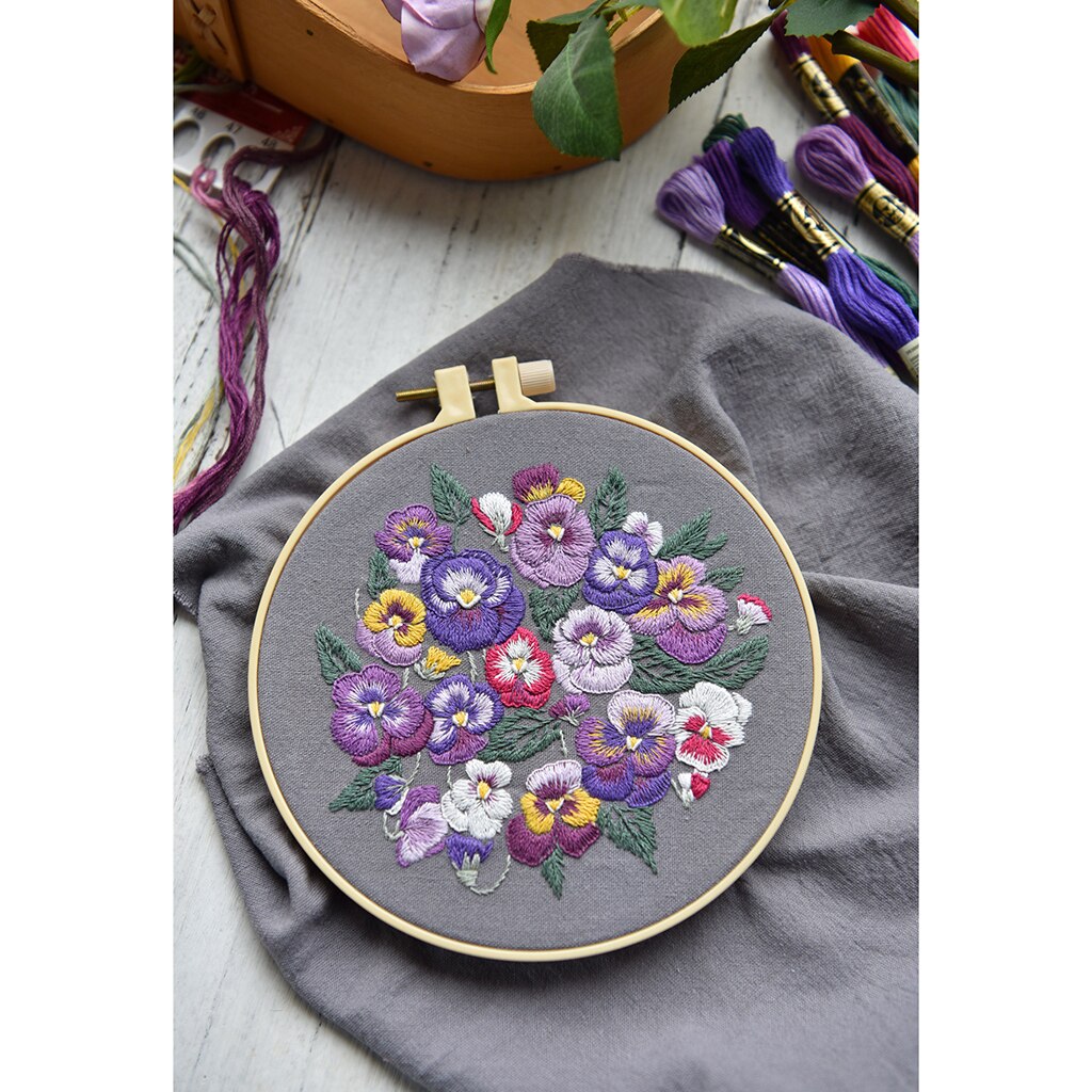 Cotton Embroidery Craft Set Beginner DIY Art Handy Sewing Fabric Material Tools