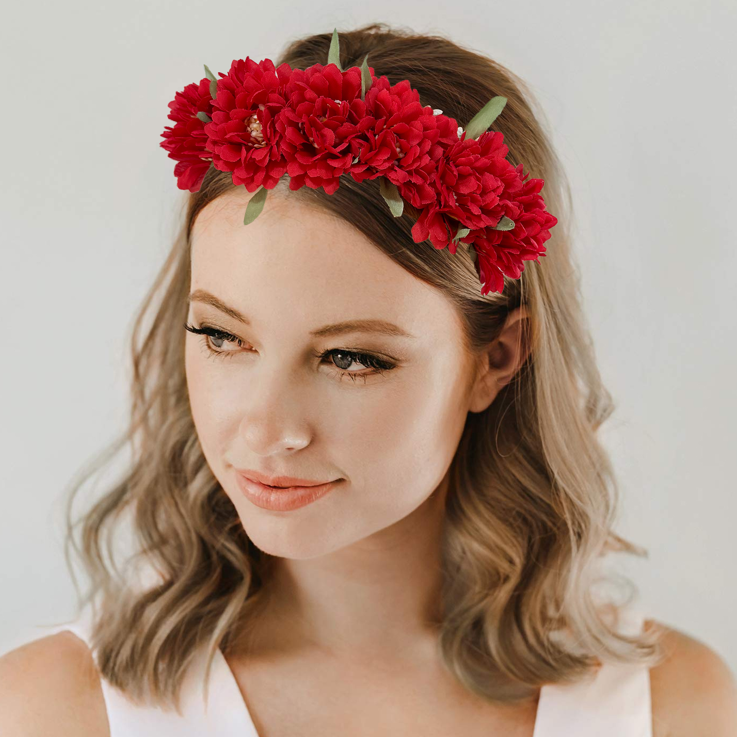 Diademas de flores para mujer y niña, tocado de boda, accesorios para el cabello para dama de honor nupcial, diademas florales para , 1 unidad