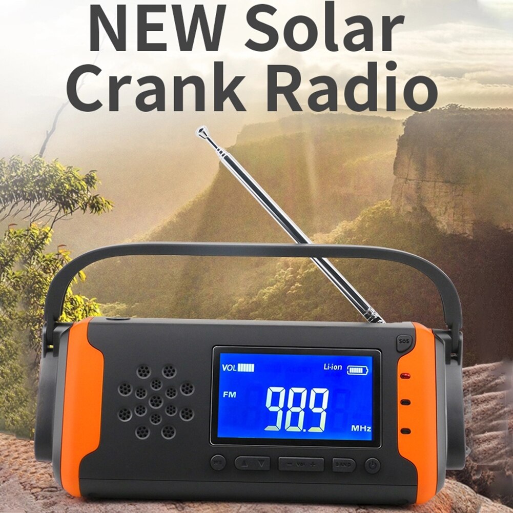 USB Caricatore A Manovella A Mano Elettrico Esterno Accumulatori E Caricabatterie Di Riserva Della Dinamo Torcia Elettrica Multifunzionale Portatile Di Emergenza Radio solare alimentato