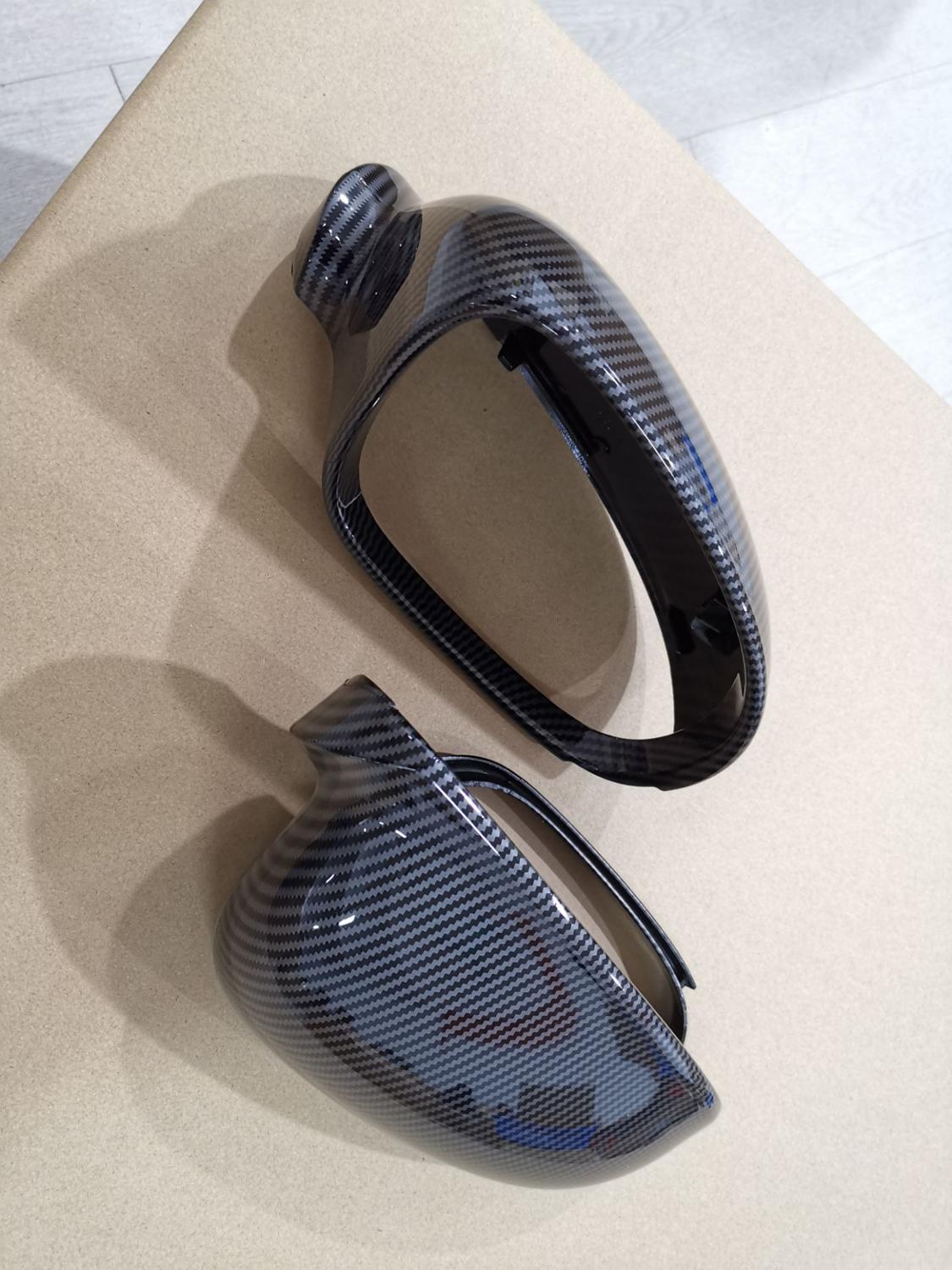 2 deler for vw golf  mk5 gti jetta 5 passat  b6 b5.5 sidespeil dekseldeksel for vw sharan golf 5 6 pluss variant eos 2007: Karbon svart