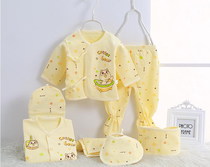 Baby Cotton Set Newborn Clothes baby Suit Set Red 0-3 Months Girls Boys Printing Infant Christmas 7pcs/set CJM015