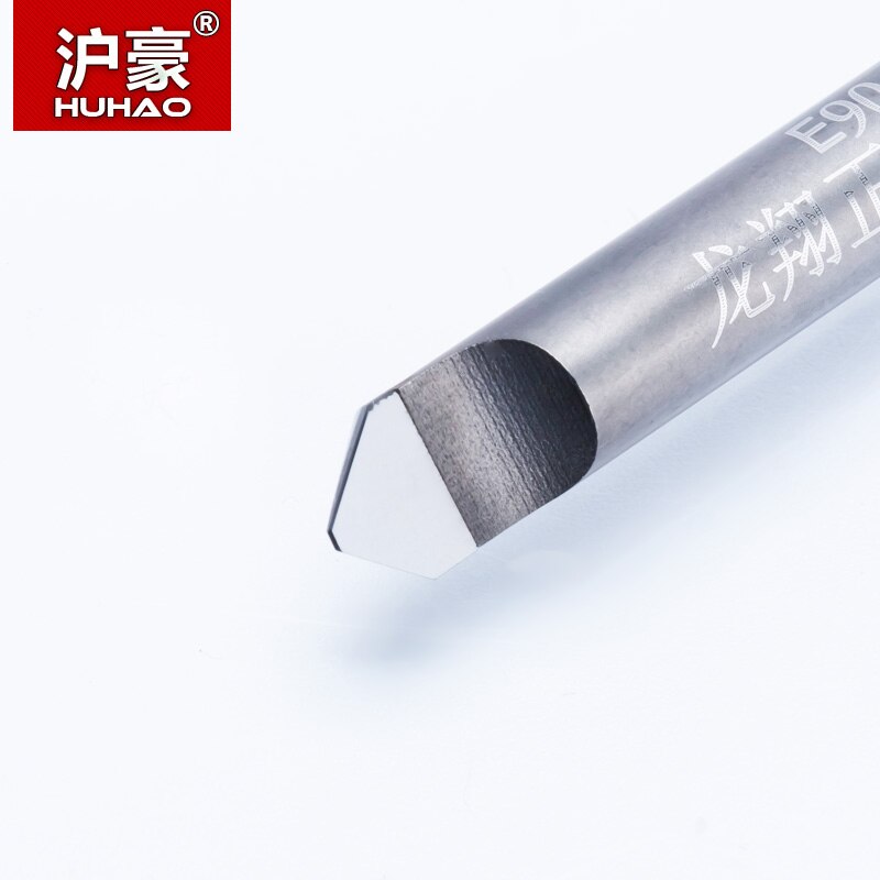 HUHAO 1pc 6mm HSS Router End Mill Diamond PCD Tools Stone Hard Granite Cutting Engraving Bits 70 90 Degree CNC Cutter for Marble