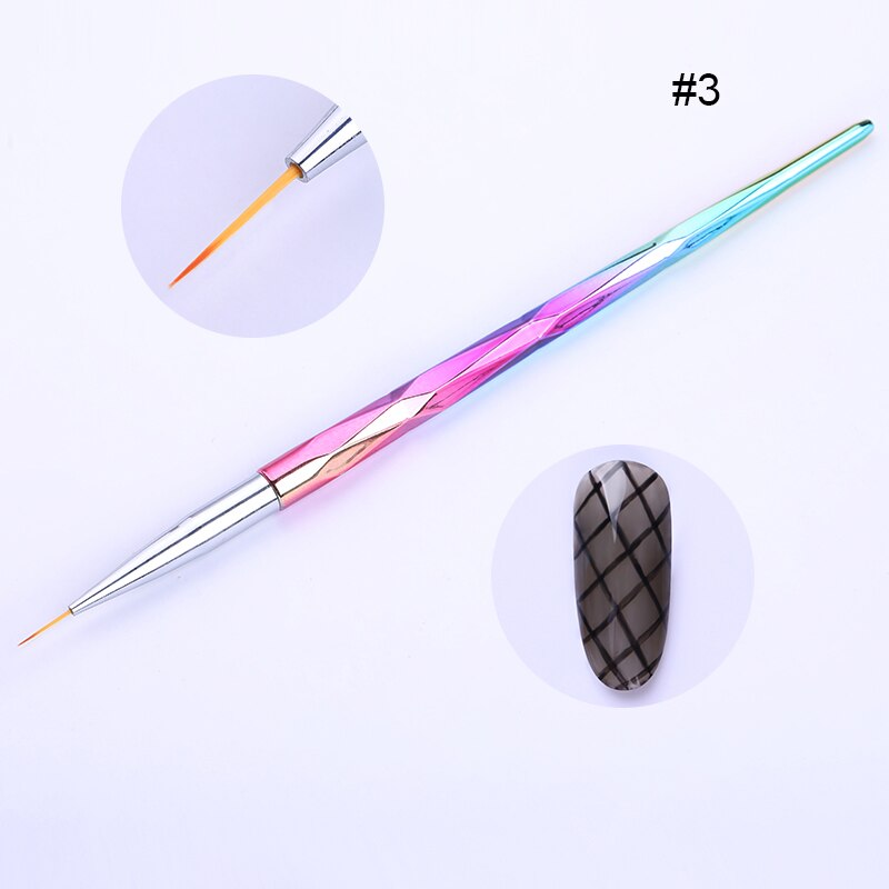 Liner penseel tekenen uv gel pen schilderen bloemen nagels diy lijn penseel auroras nagel plastic handvat nagelgereedschap nagelkunst accessoires: 03