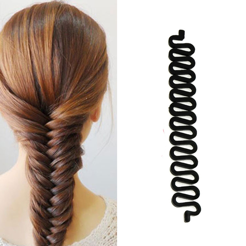 Rodillo de herramienta trenzadora de ondas de unión de pescado a la con giro de pelo, fabricante de moños negros, trenzado de cabello mágico