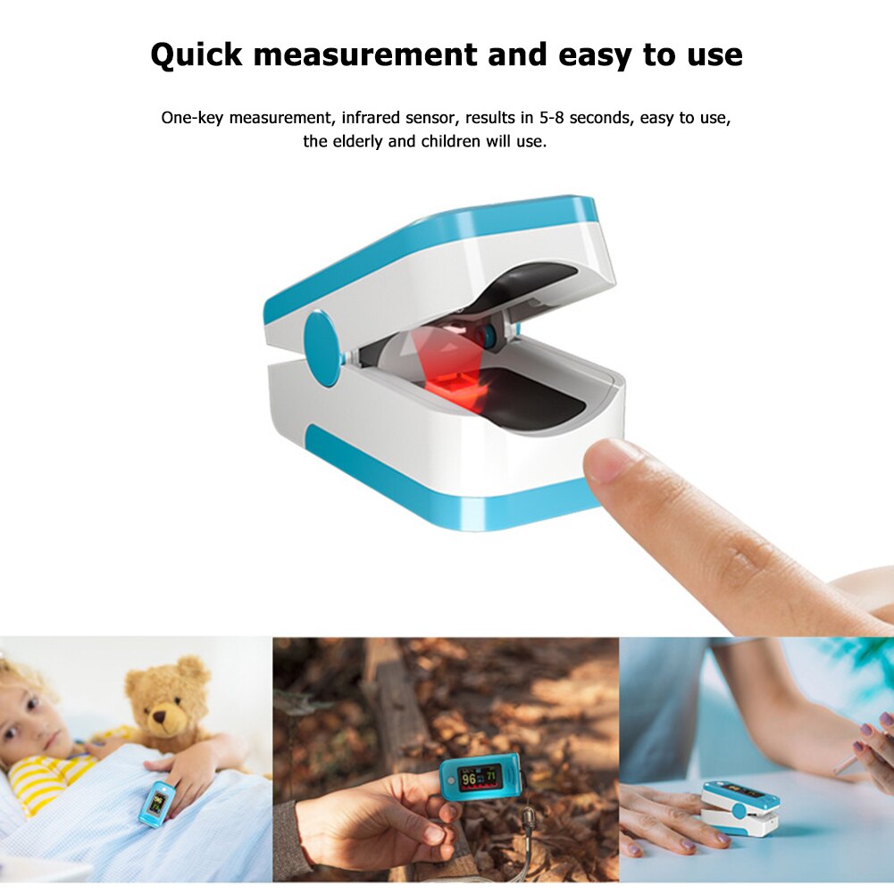 Oxygen Saturation Monitoring Meter Blood Oxygen Monitor Finger Pulse Oximeter Portable Household Heart Rate Oximeter