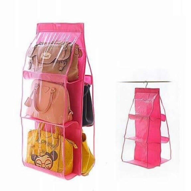 Akcesoria podróżne moda dwustronnie przezroczysty 6 kieszonkowy Organizer robić pakowania składana wisząca torebka wieszaki