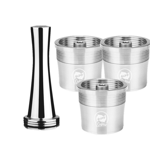 ICafilas-cápsula reutilizable de acero inoxidable Compatible con máquina de café illy, cápsula reutilizable, apta para Espresso illy Cafe: 3 capsule 1tamper