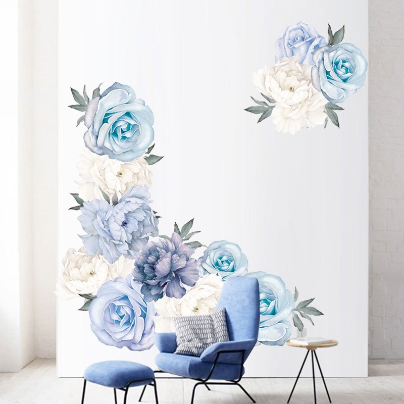 Pæon vægklistermærker til stue soveværelse tv sofa baggrundsvæg miljøvenlige blomster vægklistermærker vinyl vægmalerier plakat