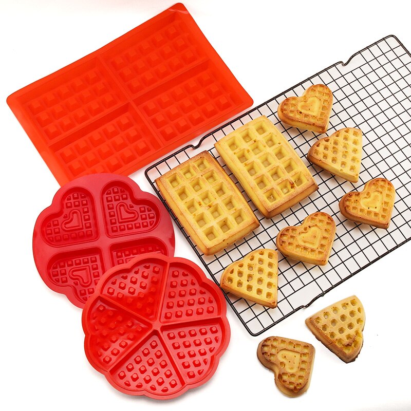 Fais Du-molde de silicona para gofres, herramientas para hornear, en forma de corazón, accesorios de cocina antiadherentes para hornear, DIY