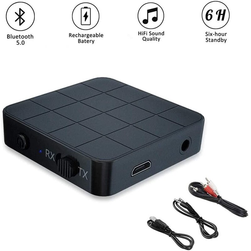 Draagbare Kn321 2 In 1 Bluetooth 5.0 Ontvanger Zender Usb 3.5Mm Kabel En 3.5Mm Tot 2RCA Kabel Voor tv Computer Auto Adapter