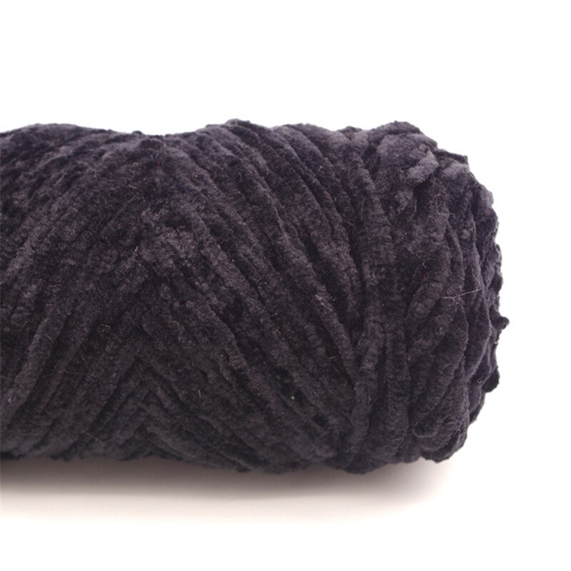 Velvet Yarn Crochet Chenille Knitting Yarn DIY Thread Baby Blanket Sewing Supplies 1 Roll Chenille Yarn Threads Knitting: Black