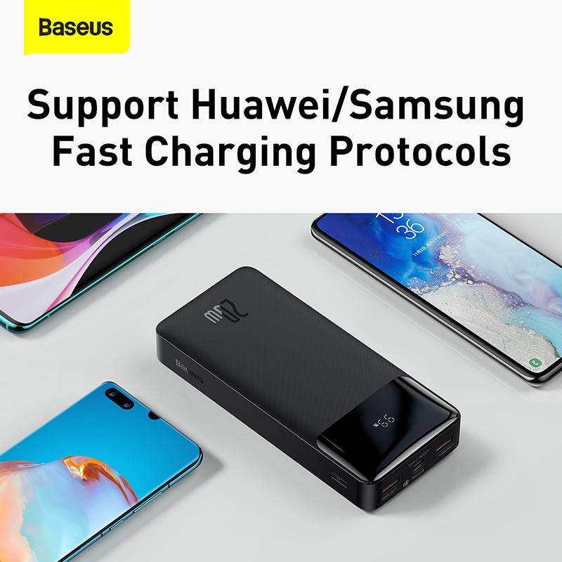 Baseus-Batería Externa de carga rápida para teléfono, Powerbank de 20000mAh, PD, 20W, para iPhone 12 y Xiaomi